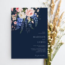 Minimalistische Marine BlueBoho Wildflower Bloemen