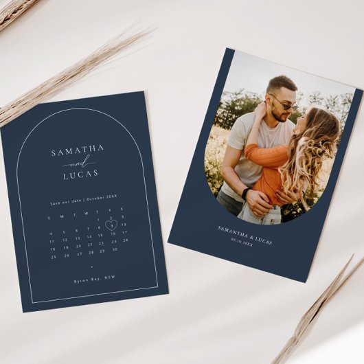 Minimalistische marine boog foto kalender Save the Kaart