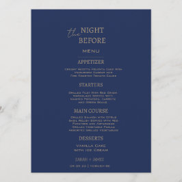 Minimalistische marine de nacht voor de bruiloft menu