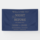 Minimalistische marine de nacht voor de bruiloft spandoek (Horizontaal)