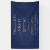 Minimalistische marine de nacht voor de bruiloft spandoek (Verticaal)