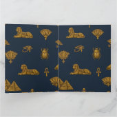 Minimalistische marine en antieke gouden Egyptisch Kaart (Binnen)