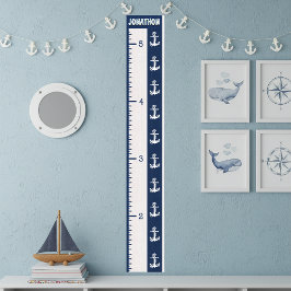 Minimalistische marine nautische groeigrafiek voor poster