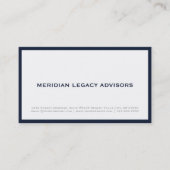 Minimalistische marineblauwe grens visitekaartje (Voorkant)