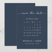 Minimalistische marinekalender Save the Date uitno Kaart (Voorkant / Achterkant)
