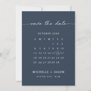 Minimalistische marinekalender Save the Date uitno Kaart