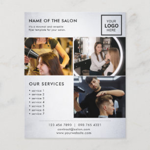 Minimalistische marketingfolder voor salon flyer