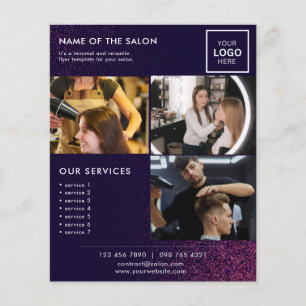 Minimalistische marketingfotoflyer voor salon flyer