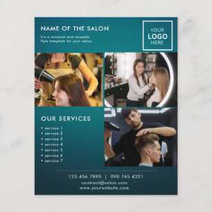 Minimalistische marketingfotoflyer voor salon flyer