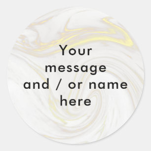 Minimalistische marmer gepersonaliseerd ronde sticker