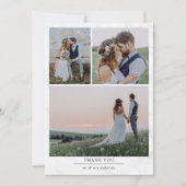 Minimalistische Marmeren 4 Fotobruiloft Bedankkaart (Voorkant)