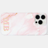 Minimalistische Marmeren Blush Roze Goud Initiaal Case-Mate iPhone Case (Achterkant (horizontaal))