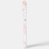 Minimalistische Marmeren Blush Roze Goud Initiaal Case-Mate iPhone Case (Achterkant / Links)