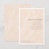 Minimalistische marmeren neutrale perzik elegante  save the date (Voorkant / Achterkant)