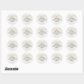 Minimalistische marmeren personalisatie ronde sticker (Vel)