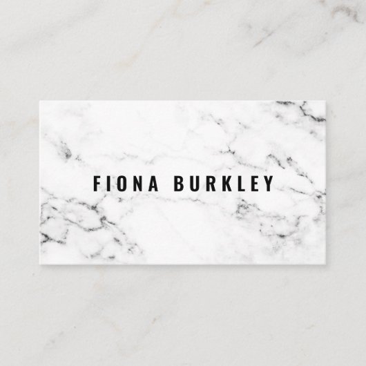 Minimalistische Marmeren Textuur Visitekaartje (Voorkant)