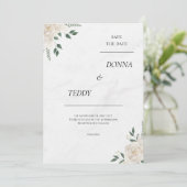 Minimalistische Marmeren Uitnodiging Kaart (Staand voorkant)