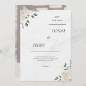 Minimalistische Marmeren Uitnodiging Kaart (Voorkant / Achterkant)