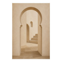 Minimalistische Marokkaanse Boog Muurkunst Poster