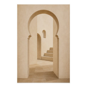Minimalistische Marokkaanse Boog Muurkunst Poster