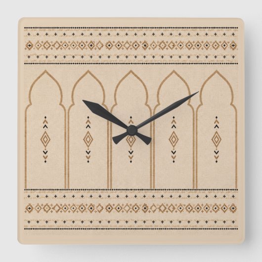 Minimalistische Marokkaanse boog wandklok (Voorkant)