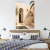Minimalistische Marokkaanse Riad Canvas Print (Insitu (Slaapkamer))