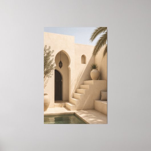 Minimalistische Marokkaanse Riad Canvas Print (Voorkant)