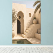 Minimalistische Marokkaanse Riad Canvas Print (Insitu (Houten vloer))