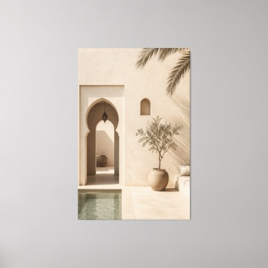 Minimalistische Marokkaanse Riad Canvasprint Canvas Afdruk (Voorkant)