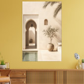 Minimalistische Marokkaanse Riad Canvasprint Canvas Afdruk (Insitu (Woonkamer))