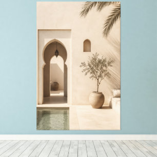 Minimalistische Marokkaanse Riad Canvasprint Canvas Afdruk