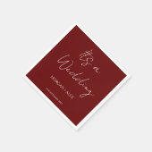 Minimalistische Maroon bruiloft cocktail Servet (Hoek)