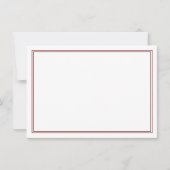 Minimalistische Maroon Two Border Note Kaart (Voorkant)