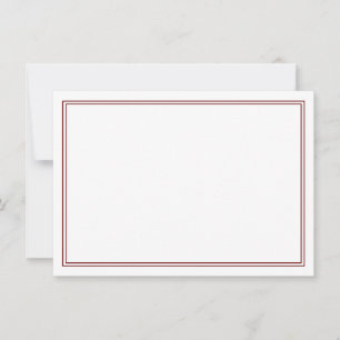 Minimalistische Maroon Two Border Note Kaart