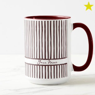 Minimalistische Maroon Waterverf Strepen Aangepast Mok