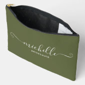 Minimalistische Martini Olijf Persoonlijke Bruidsm Etui (Open)