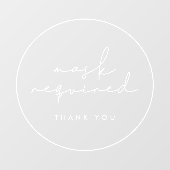 Minimalistische masker vereist raamsticker (Vel)