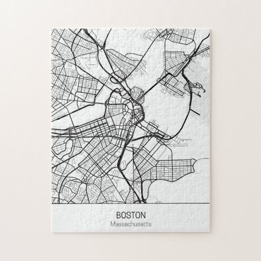 Minimalistische Massachusetts uit Boston Legpuzzel (Verticaal)