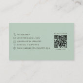 Minimalistische massagetherapeut groene QR-code Visitekaartje (Achterkant)