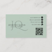 Minimalistische massagetherapeut monogram QR-code Visitekaartje (Achterkant)