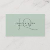 Minimalistische massagetherapeut monogram QR-code Visitekaartje (Voorkant)