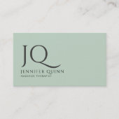 Minimalistische massagetherapeut monogram QR-code Visitekaartje (Voorkant)
