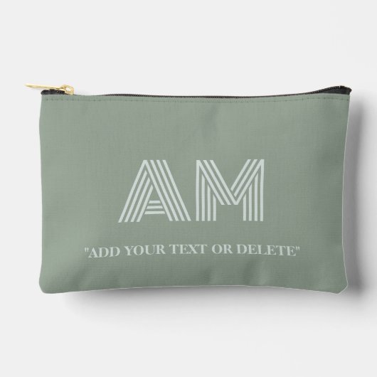 Minimalistische Matcha Groene Monogram Etui (Voorkant)