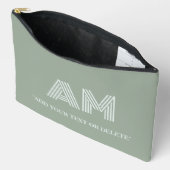 Minimalistische Matcha Groene Monogram Etui (Open)