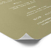 Minimalistische Matcha Groene Trouw Bar Menu Poste Poster (Hoek)