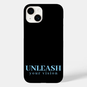 Minimalistische Matte Black Unleash Your Vision Qu Case-Mate iPhone 14 Hoesje