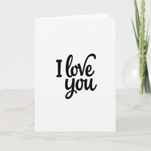 Minimalistische matte kalligrafie liefdeskaart kaart (Voorkant)