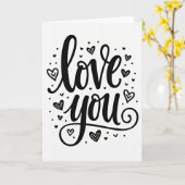 Minimalistische Matte Love You Hart Kaart (Gele Bloem)