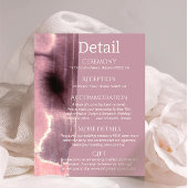 Minimalistische Mauve Dusty Roos huwelijksdetails Informatiekaartje