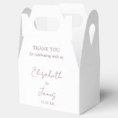 Minimalistische Mauve Elegante Script Trouw Dank J Bedankdoosjes (Geopend)